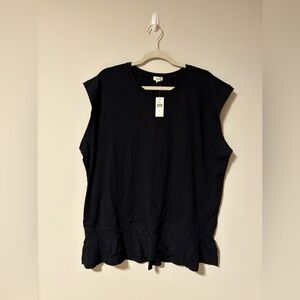 NWT Tiny By Anthropologie Black Eyelet Blouse XL
